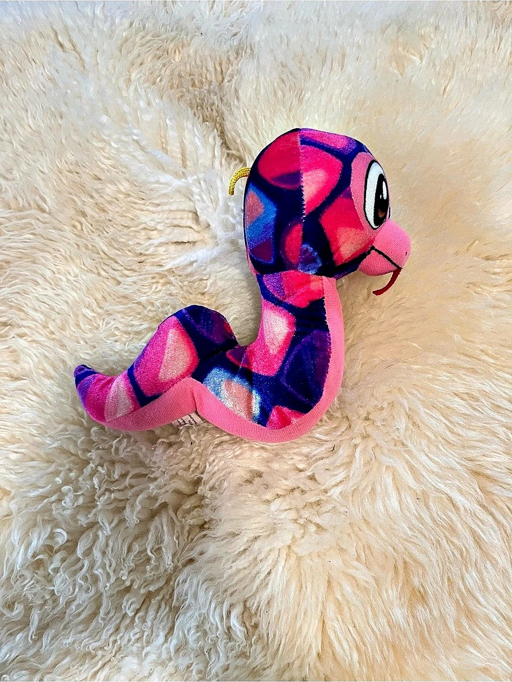 Classic Toy Plush Snake Stuffed Animal Pink & Blue Like New